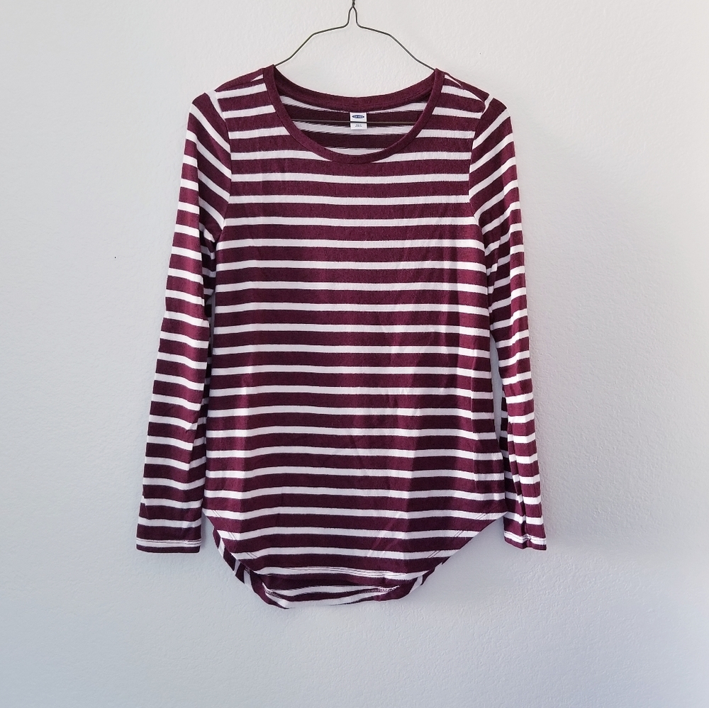 Maroon Striped Sweater XS